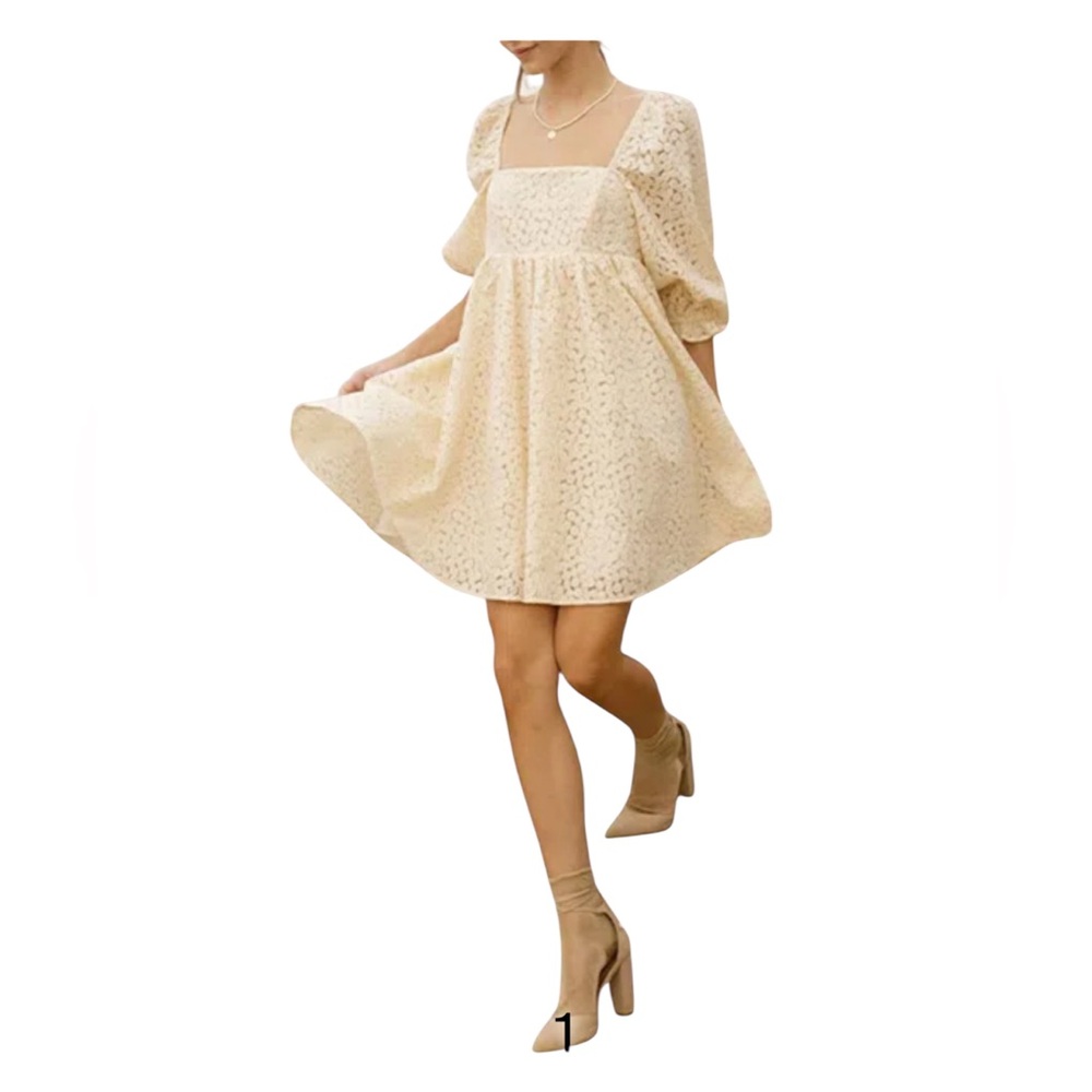Vada Winter You Could Be The One Dress Floral Lace Mini Dress Sz. Small